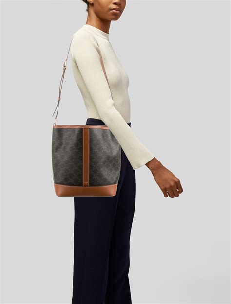 celine big bag bucket with strap|celine bucket bag triomphe.